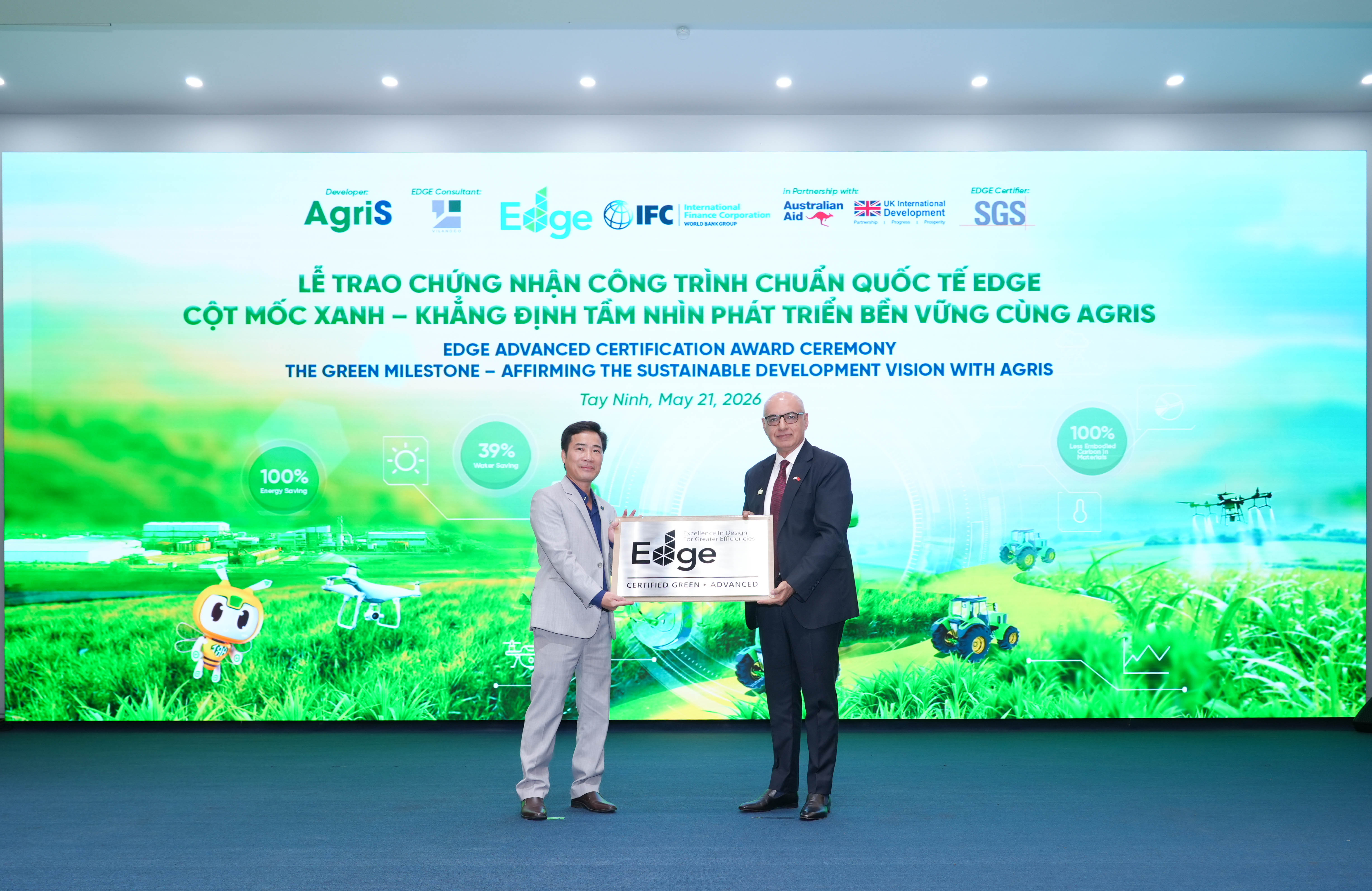AgriS Becomes the First Company in Vietnam to Achieve the EDGE Advanced Green Building Certification for Sugar Manufacturing Facilities and By-product Processing
